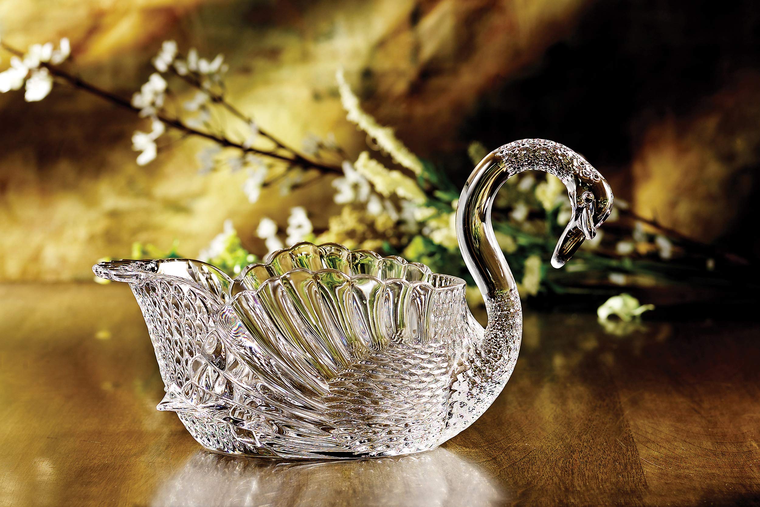 Amazon.com | Godinger Swan Centerpiece Bowl Crystal Giftware